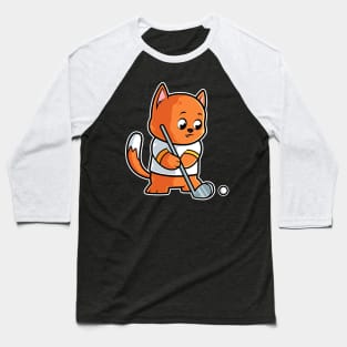 Cat Kitty Golf Player Golfer Golfing Funny Kids Boys graphic Baseball T-Shirt
